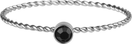 Charmin&#039;s Twisted Birthstone Ring Black Cristal R948