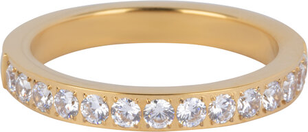 Charmin&#039;s Gold-Colored Stacking Ring Alliance White Crystal 3.2MM Steel R1475