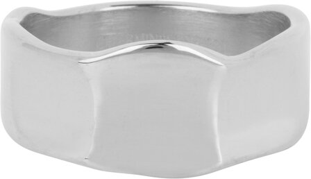 Charmins breiter moderner Fantasy-Ring aus Stahl R1390