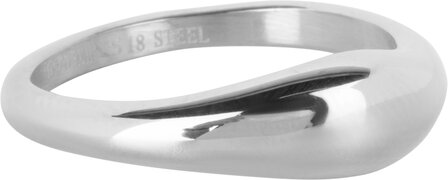 Charmin&#039;s Moderne Asymmetrische Zegelring Ovaal Staal R1368
