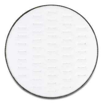 Pr&eacute;sentoir plat rond Charmin&#039;s blanc et imprim&eacute; 5557