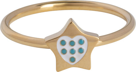 45 Steel gold hearts and stars children&#039;s rings in 3 sizes in Display Easy Order KIDZ (20)