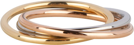 Charmin&#039;s Trinity Rolling Anxiety Fidget Ring Rose-Gold-Steel Colored Narrow R1645