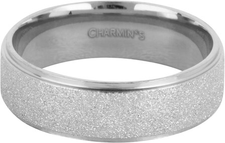 Bague empilable Charmin&#039;s Steel R1551 Acier ponc&eacute; et brillant