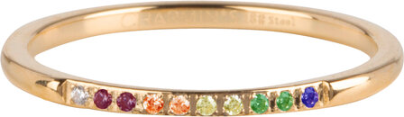 Charmin&#039;s Steel Gold-tone Stacking Ring Rainbow Petite Alliance R1397