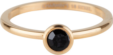 Charmin&#039;s Gold-Colored Ring Birthstone July Pink Fuchsia Crystal Or Onyx Stainless Steel Iconic R1021