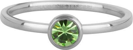 Charmin&#039;s Ring Birthstone August Light Green Crystal Steel Iconic R1601