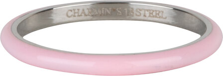 Charmin&rsquo;s Licht Roze Emaille Edelstaal Stapelring - Tijdloze Elegantie R1613