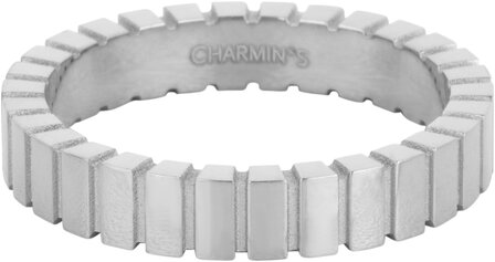 Charmin&#039;s Ring met Geslepen Rechthoekjes en Matte Details R1545 &ndash; Modern en Architectonisch