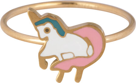 KR108-Baby-Unicorn-Goud-staal-kinderring