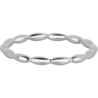 Charmin&#039;s Ring met Kleine Ovale Rondjes Design Staal R1633 &ndash; Authentiek en Handmade Look