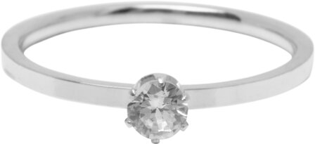 Charmin&rsquo;s Classic Verloving White Ring Staal R1805