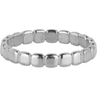 Charmin&#039;s Ring Aaneengeschakelde Vierkantjes Staal R1651