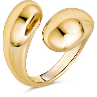 Charmin&#039;s Goudkleurige Chunky Ring met Open Ronde Uiteinden Staal R1840 &ndash; Luchtig en Elegant