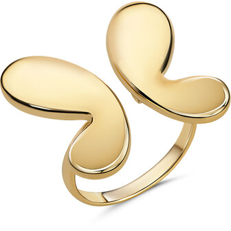 Charmin&#039;s Goudkleurige Chunky Ring met een Abstrakte Vinder  R1858 &ndash; Elegant en Strak