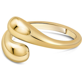 Charmin&#039;s Goudkleurige Chunky Ring met Twee Ovale Bollen R1842 &ndash; Stoer en Chique