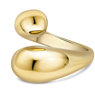 Charmin&#039;s Goudkleurige Chunky Ring met Open Ronde Uiteinden Staal R1840 &ndash; Luchtig en Elegant