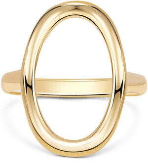 Charmin&#039;s Goudkleurige Chunky Ring met Ovale Vorm Staal R1770 &ndash; Krachtig en Groot