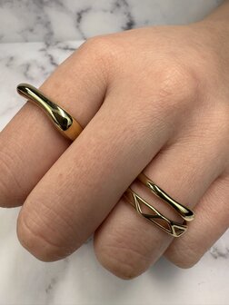 Charmin's Goudkleurige Driehoekschakel Chain Staal R1407