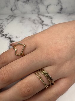 Charmins goldfarbener Trinity schmaler Rolling Anxiety Fidget Ring Stahl schmal R1630