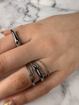 Charmin's Trinity Smal Rolling Anxiety Fidget Ring Staal  Smal R1629