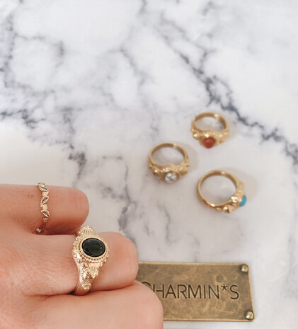 Charmin’s vintage ring R916 Leaves Steel