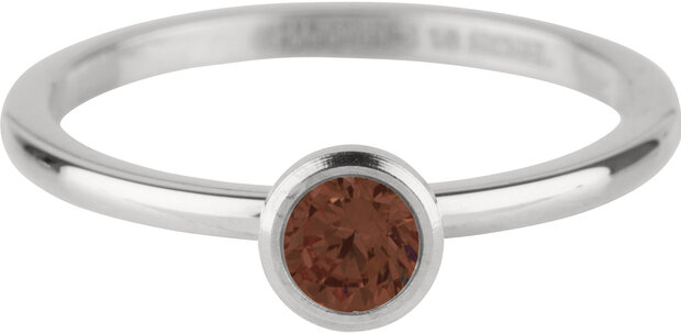 Charmin's ring R1043 Stylish Bright Steel Brown