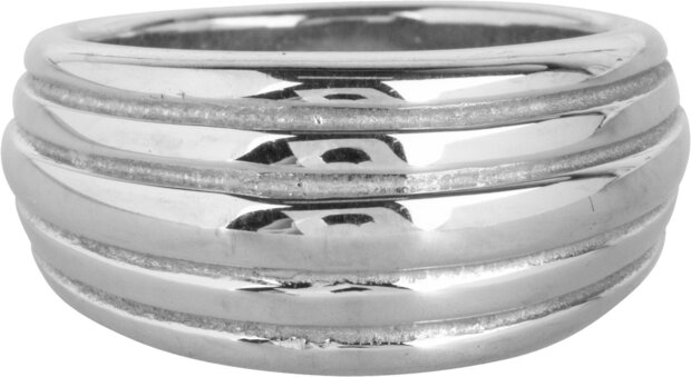 R991 Chunky Stripes Steel Ring
