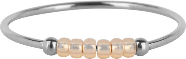 Charmin's R1144 Anxiety Ring Palm Soft Peach Beads Steel