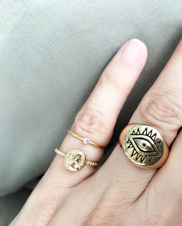 R432 Birthstone April White Stone Shine Bright 2.0 Goldplated 