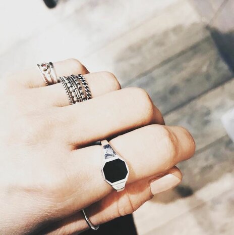 Ring R298 Silver 'Chain'