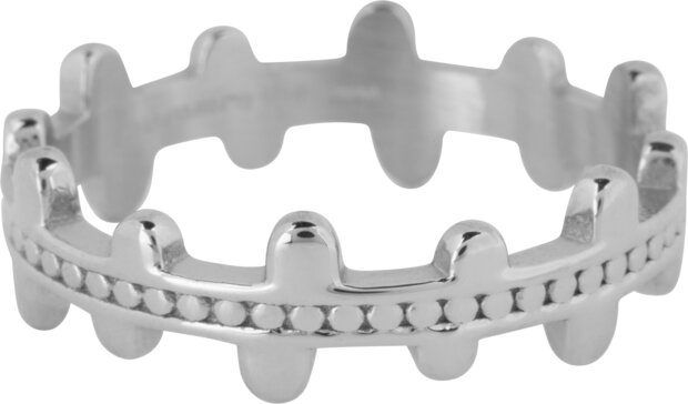Charmin's Ring Vintage Crown Ring Steel R1234