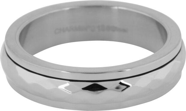 Charmin's Shiny Anxiety Fidget Ring Gehamerd Staal R1250