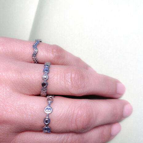 Charmins Ring Matt und glänzend, rund und oval, Stahl R1236