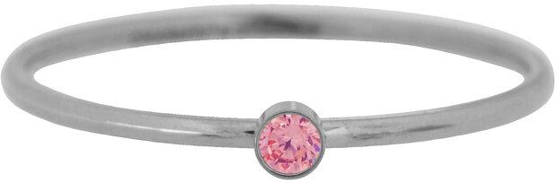 Charmin's Birthstone July Ring Pink Stone Stem 2.0 R1122/KR81