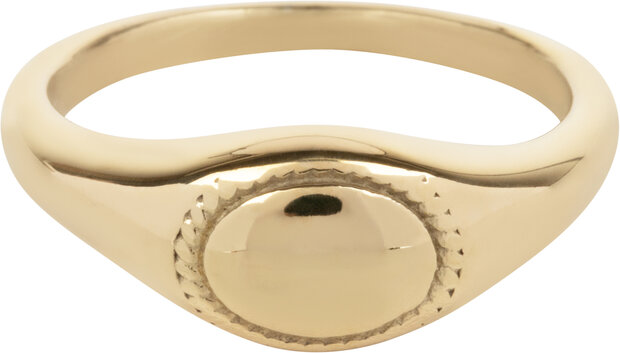 Charmin's Signet Ring Gold Oval with Twisted Edge R1182