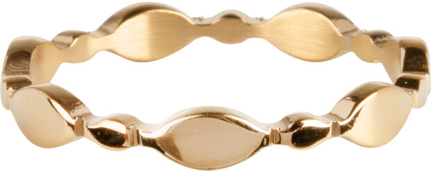 Charmin’s goudkleurige stapelring R752 Bubbaly goldplated staal