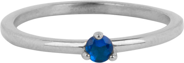 Charmin's Triangle Solitaire Ring Blue Stone Steel R1304