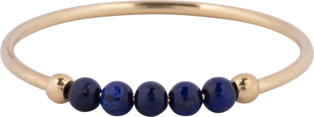 Charmin's Anxiety Ring Lapis Lazuli Pierre précieuse Perle Acier R1323