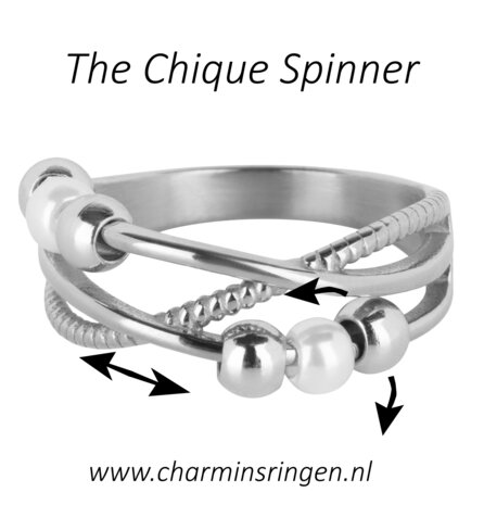 Charmin's Twisted Ring Boules et Perles Anxiété Fidget Acier R1362
