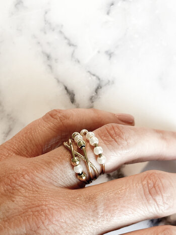 Charmin's Twisted Ring Boules et Perles Anxiété Fidget Acier R1362