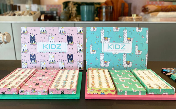 KIDZ Mini&Me Kinderringe mit Display Kinderringe aus Stahl und vergoldet in 3 Größen