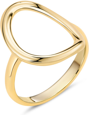 Charmin's Goudkleurige Chunky Ring met Ovale Vorm Staal R1770 – Krachtig en Groot