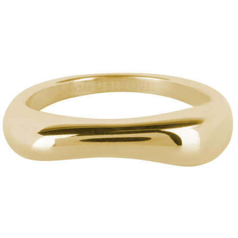 Charmins Goldfarbener Ring Weich Gew&ouml;lbt und Abgerundete Kugeln Stahl R1371