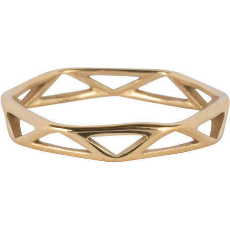 Charmin's Goudkleurige Driehoekschakel Chain Staal R1407