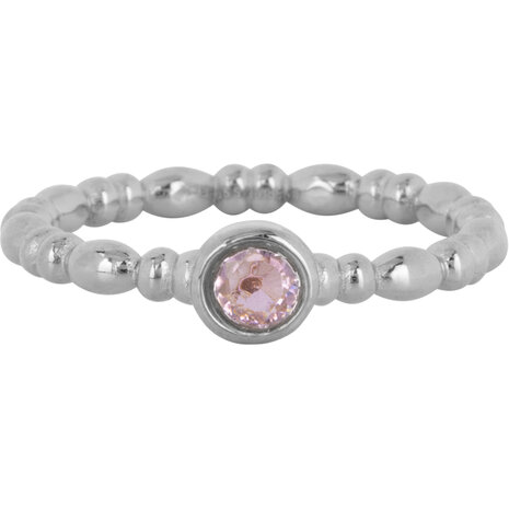 Charmin's Steel Ring with Pink Round Stone R1505 &ndash; Vintage and Fresh