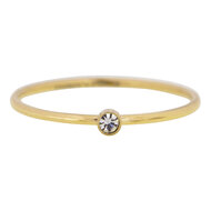 Charmin&#039;s  Birthstone Ring April Witte Steen Shine Bright 2.0 Goldplated R432/KR88