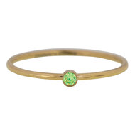 Charmin&#039;s Birthstone Ring August Licht Groene Steen Goldplated R688/KR97