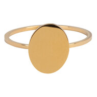 Charmin&rsquo;s goudkleurige zegelring R715 Modern Oval goldplated staal