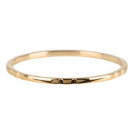 Charmin&rsquo;s goudkleurige stapelring R736 Small Basics 6 engravings goldplated staal